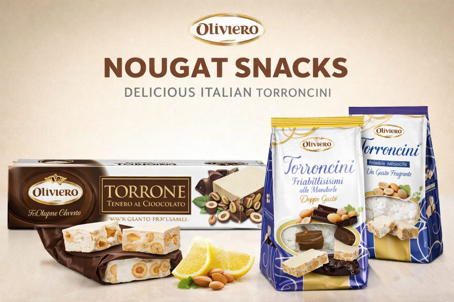 Oliviero Nougat Snacks β Authentic Italian Torrone Selection